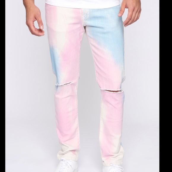 mens cream skinny jeans